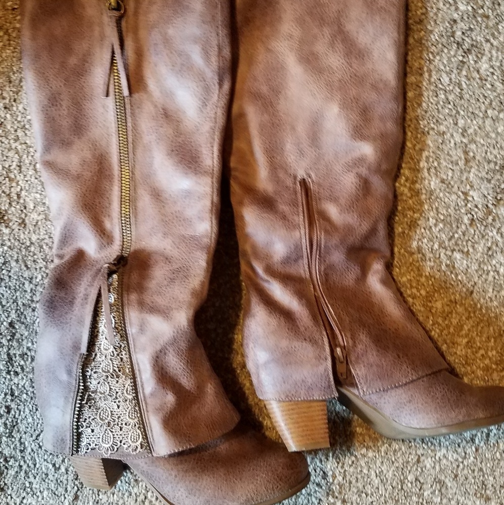 Tall boots with lace womens 8.5